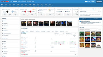 Screenshot der Sportingbet Webseite