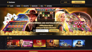 Webseite des Stargames Casinos