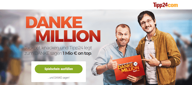 Tipp24 Danke Million Aktion Screenshot