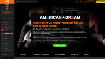 888Sport American Dream Aktion Screenshot