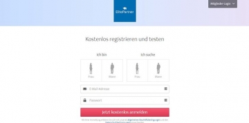 Registrierungsformular von Elite Partner