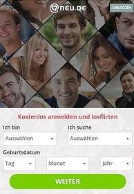 Ein Bild von der mobilen Neu.de Webseite