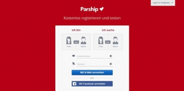 Registrierungsformular von Parship Screenshot