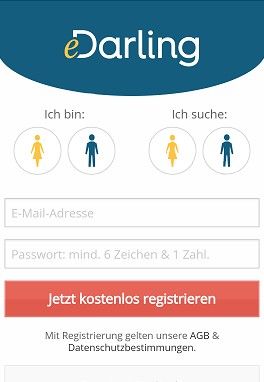 Mobile Webseite von eDarling