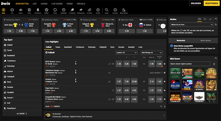 Bwin Homepage Screenshot