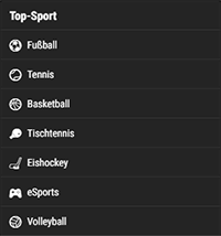 Bwin Sportarten Screenshot