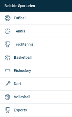 Sportarten bei Mybet