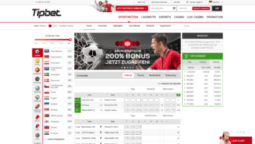 Tipbet Webseite Screenshot