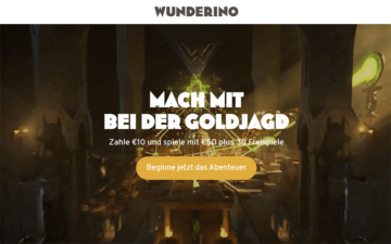 Wunderino Bonusangebot Screenshot