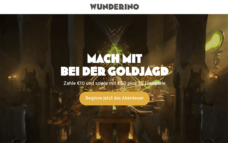 Wunderino Bonusangebot Screenshot