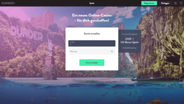 Dunder Casino Plattform Screenshot