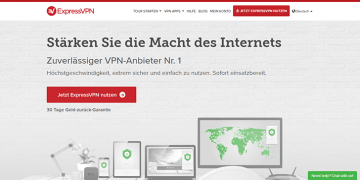 Startseite des Anbieters ExpressVPN