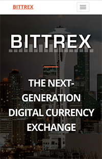 Das ist die mobile Bittrex Webseite
