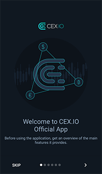 Die mobile Cex.io Webseite