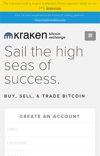 Mobile Kraken Webseite