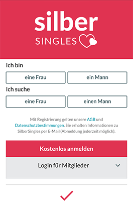 Mobile SilberSingles Webseite