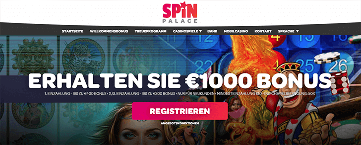 Spin Palace Casino Willkommensangebot