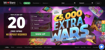 Bitstarz Casino Webseite Screenshot