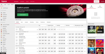 Internetseite Tipico Sport Screenshot