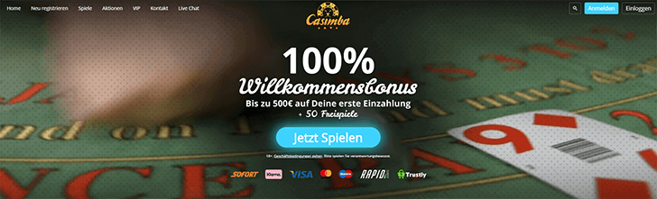 Casimba Casino Bonus Screenshot
