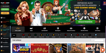 Playamo Casino Webseite Screenshot