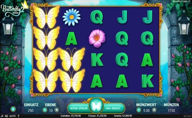 Das Butterfly Staxx 2 Slotspiel
