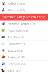 Angebotene 22Bet Sportarten