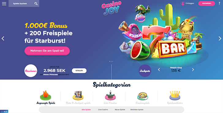 Die Casino Joy Webseite_1