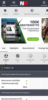 Mobile Netbet Webseite