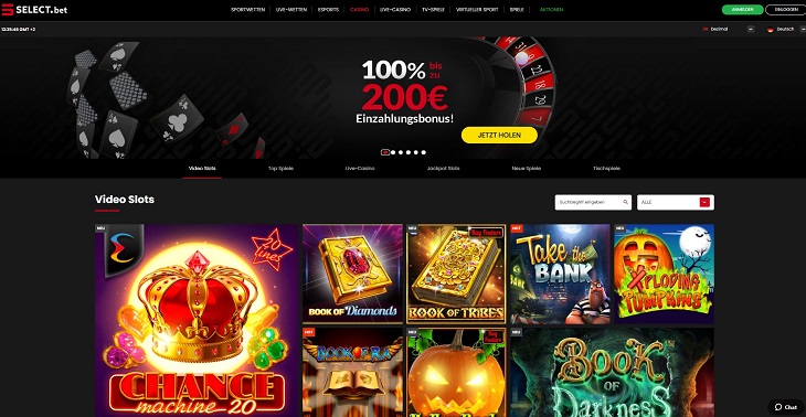 Die Select.bet Casino Plattform