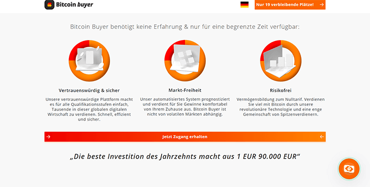 Mainpage Screenshot Bitcoin Buyer DE_2