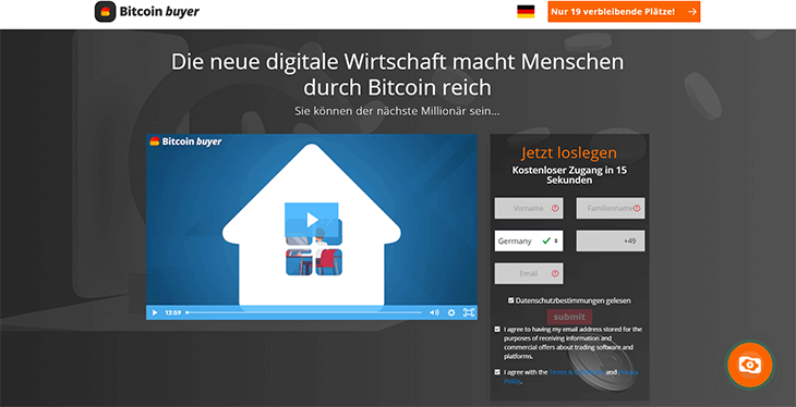 Mainpage Screenshot Bitcoin Buyer DE