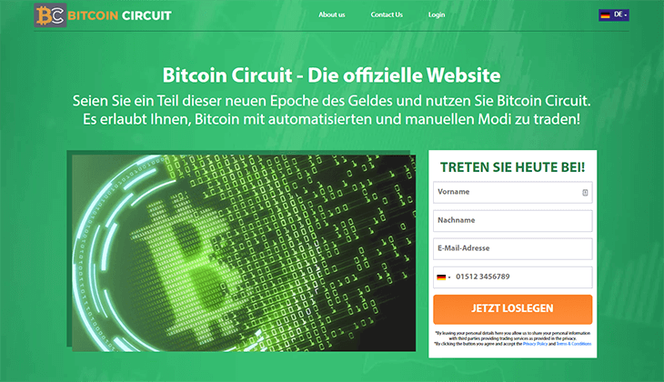 Mainpage Screenshot Bitcoin Circuit DE