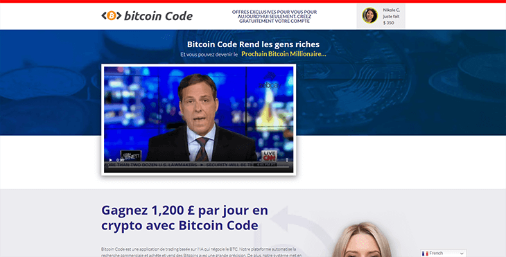 Mainpage Screenshot Bitcoin Code FR
