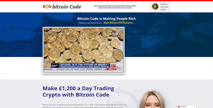 Mainpage Screenshot Bitcoin Code