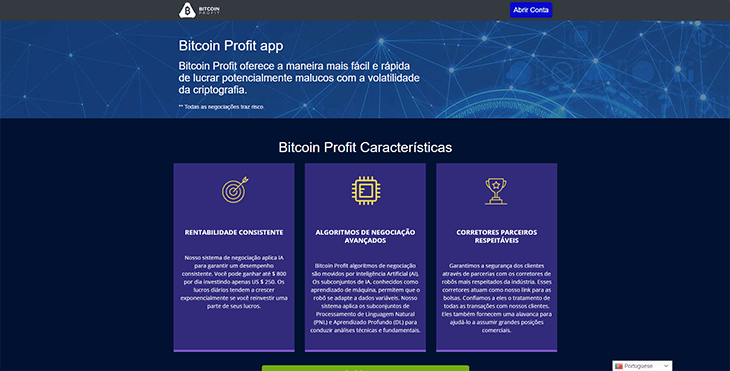Mainpage Screenshot Bitcoin Profit BR
