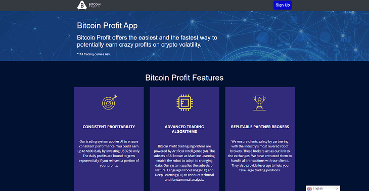 Mainpage Screenshot Bitcoin Profit