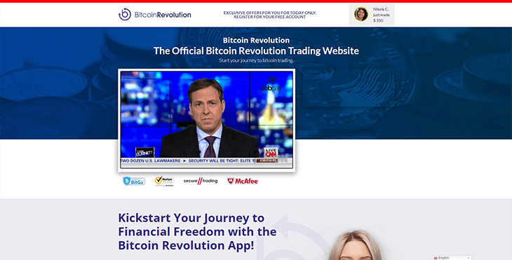 Mainpage Screenshot Bitcoin Revolution DE