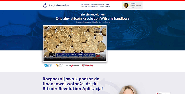 Mainpage Screenshot Bitcoin Revolution PL