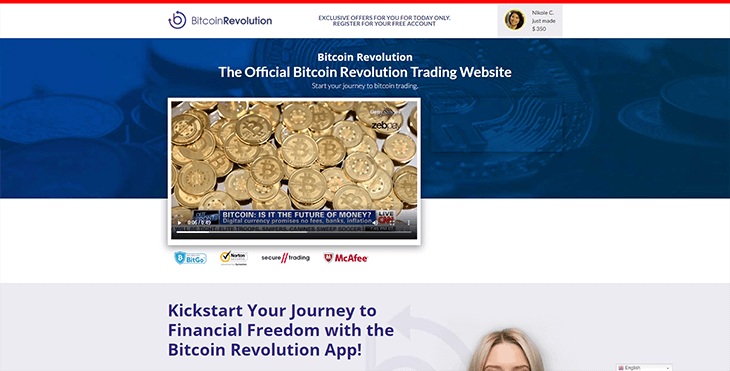 Mainpage Screenshot Bitcoin Revolution