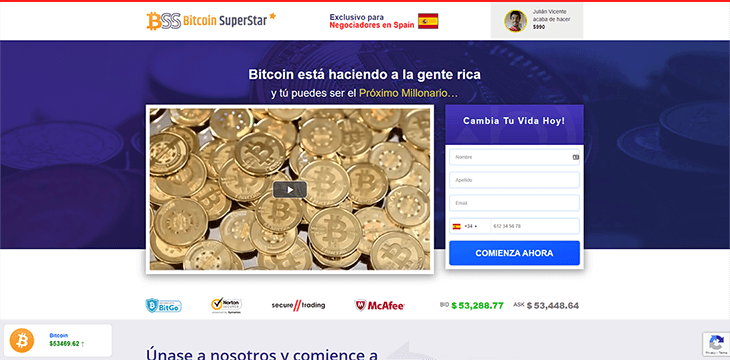 Mainpage Screenshot Bitcoin Superstar ES