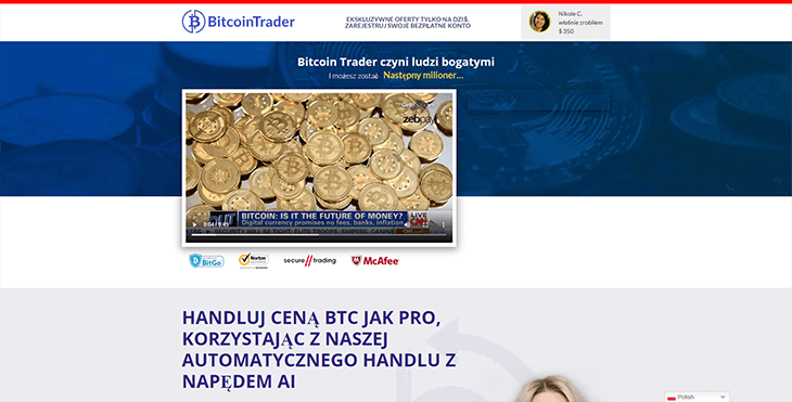 Mainpage Screenshot Bitcoin Trader PL