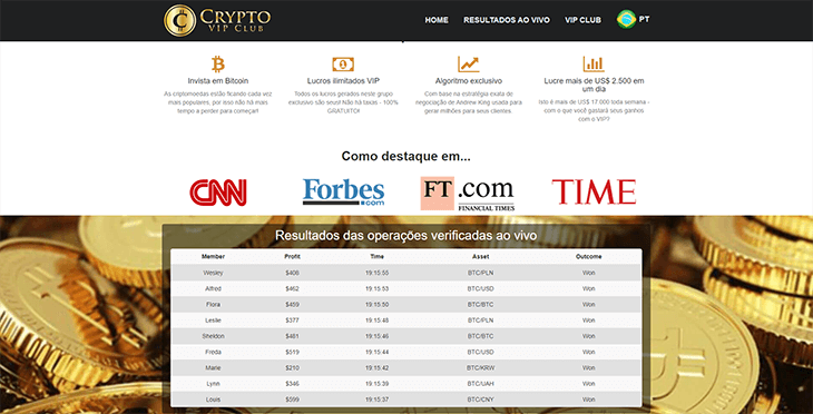 Mainpage Screenshot Crypto VIP Club BR_2
