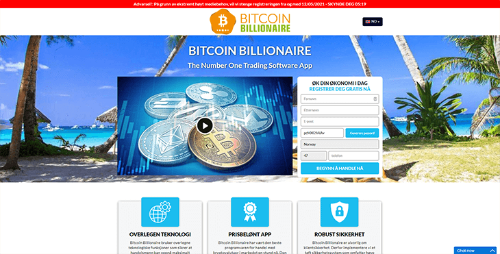 Mainpage Screenshot Bitcoin Billionaire NO