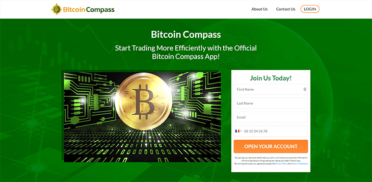 Mainpage Screenshot Bitcoin Compass FR