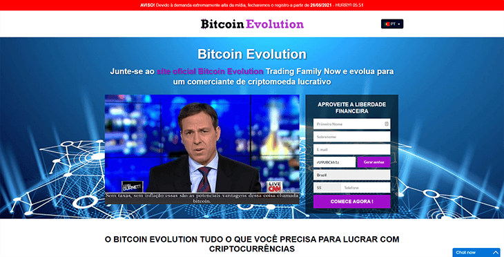Mainpage Screenshot Bitcoin Evolution BR
