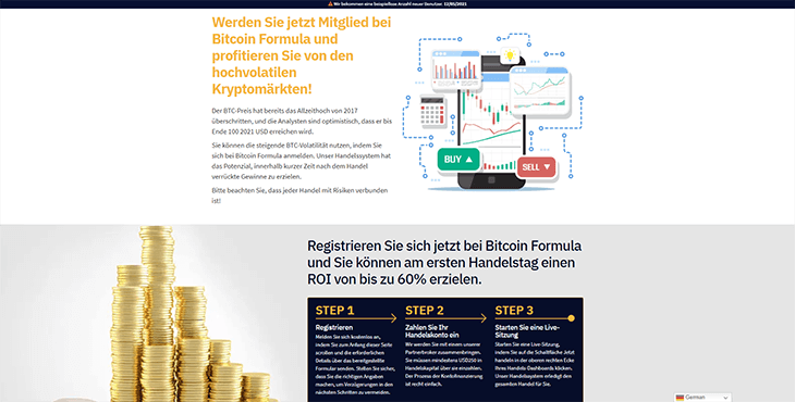 Mainpage Screenshot Bitcoin Formula DE_2