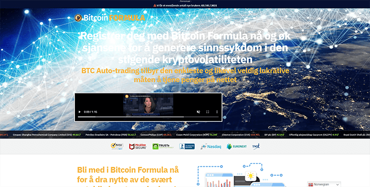 Mainpage Screenshot Bitcoin Formula NO