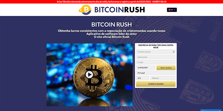 Mainpage Screenshot Bitcoin Rush PT