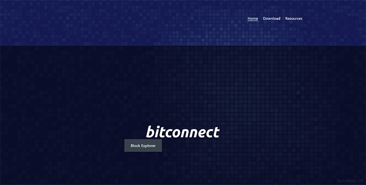 Mainpage Screenshot Bitconnect